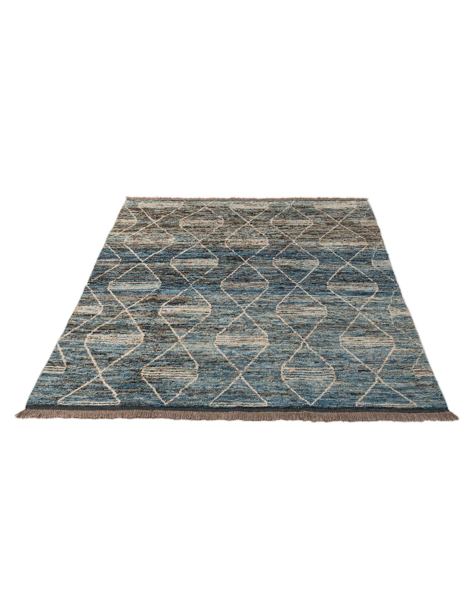 6' 6 x 9' 9 Hand Knotted Moroccan Wool Rug