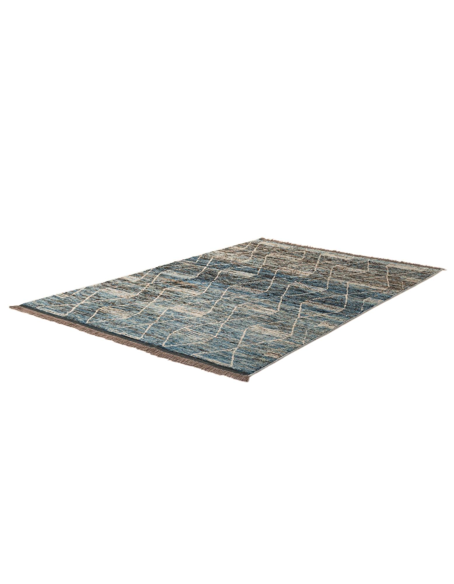 6' 6 x 9' 9 Hand Knotted Moroccan Wool Rug