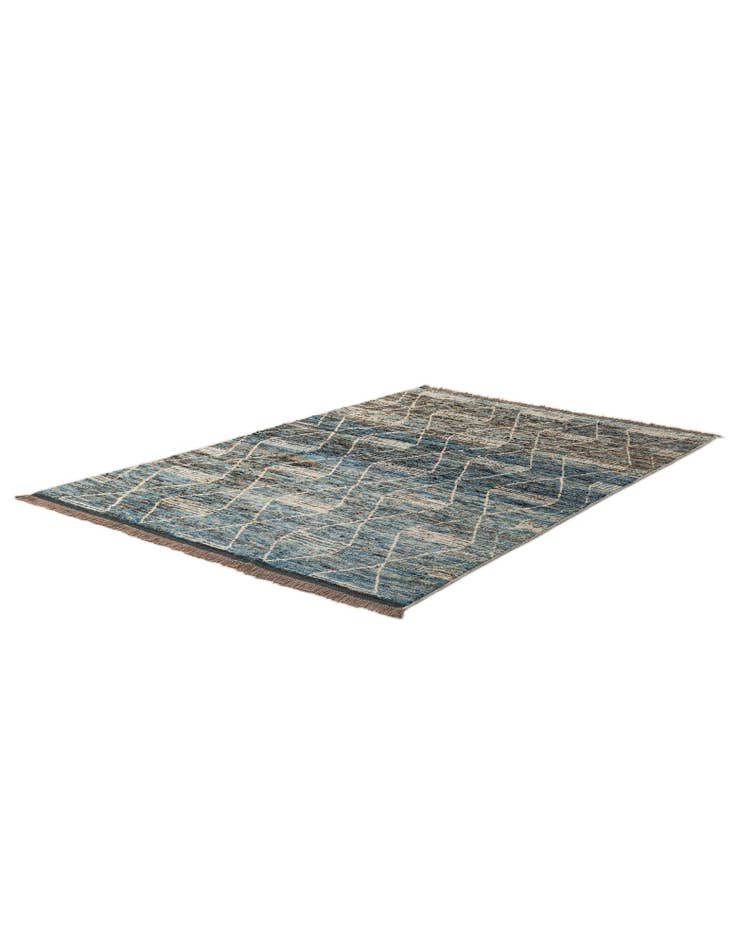 Detail image of 6' 6 x 9' 9 Hand Knotted Moroccan Wool Rug
