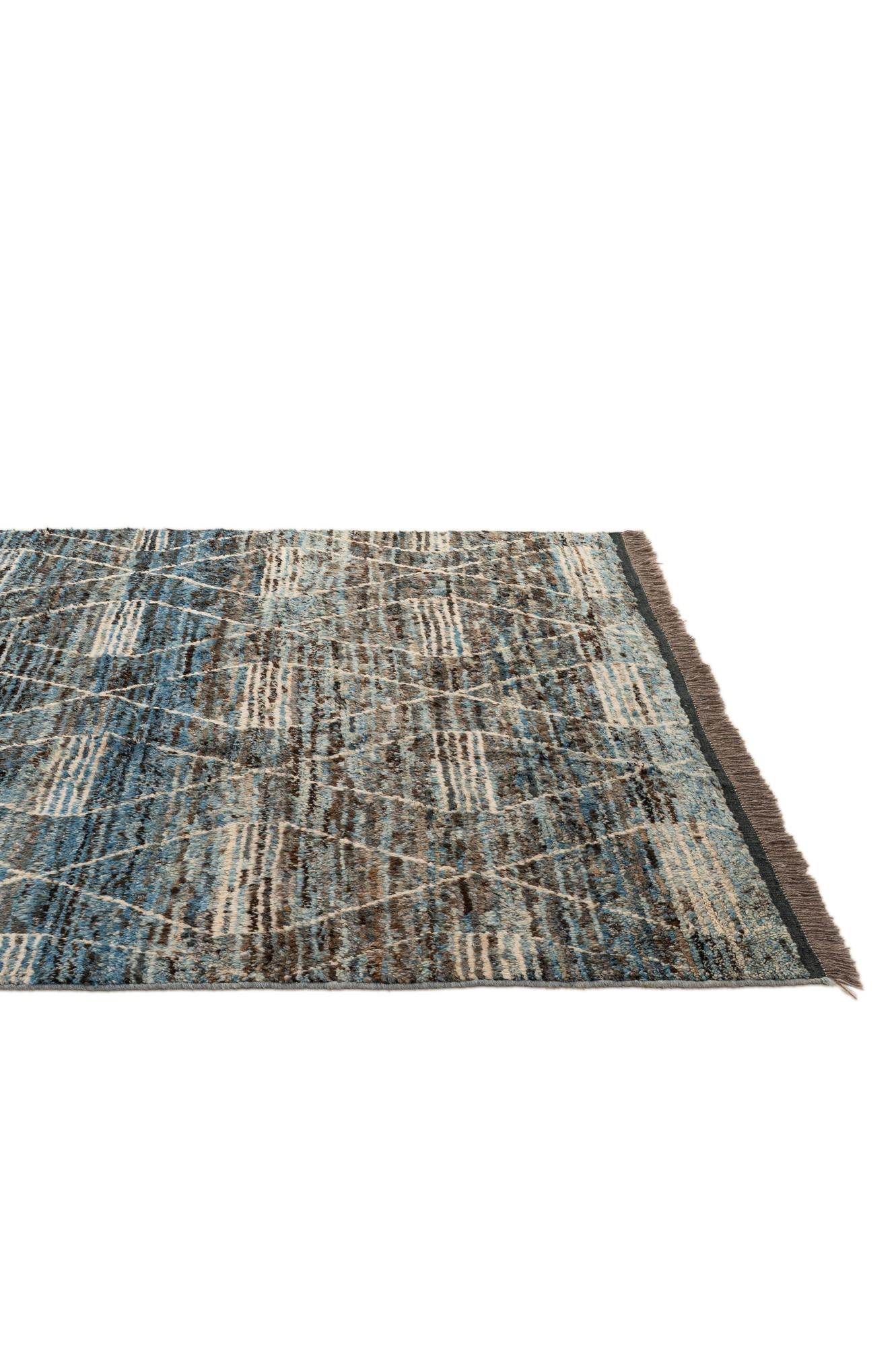 6' 6 x 9' 9 Hand Knotted Moroccan Wool Rug