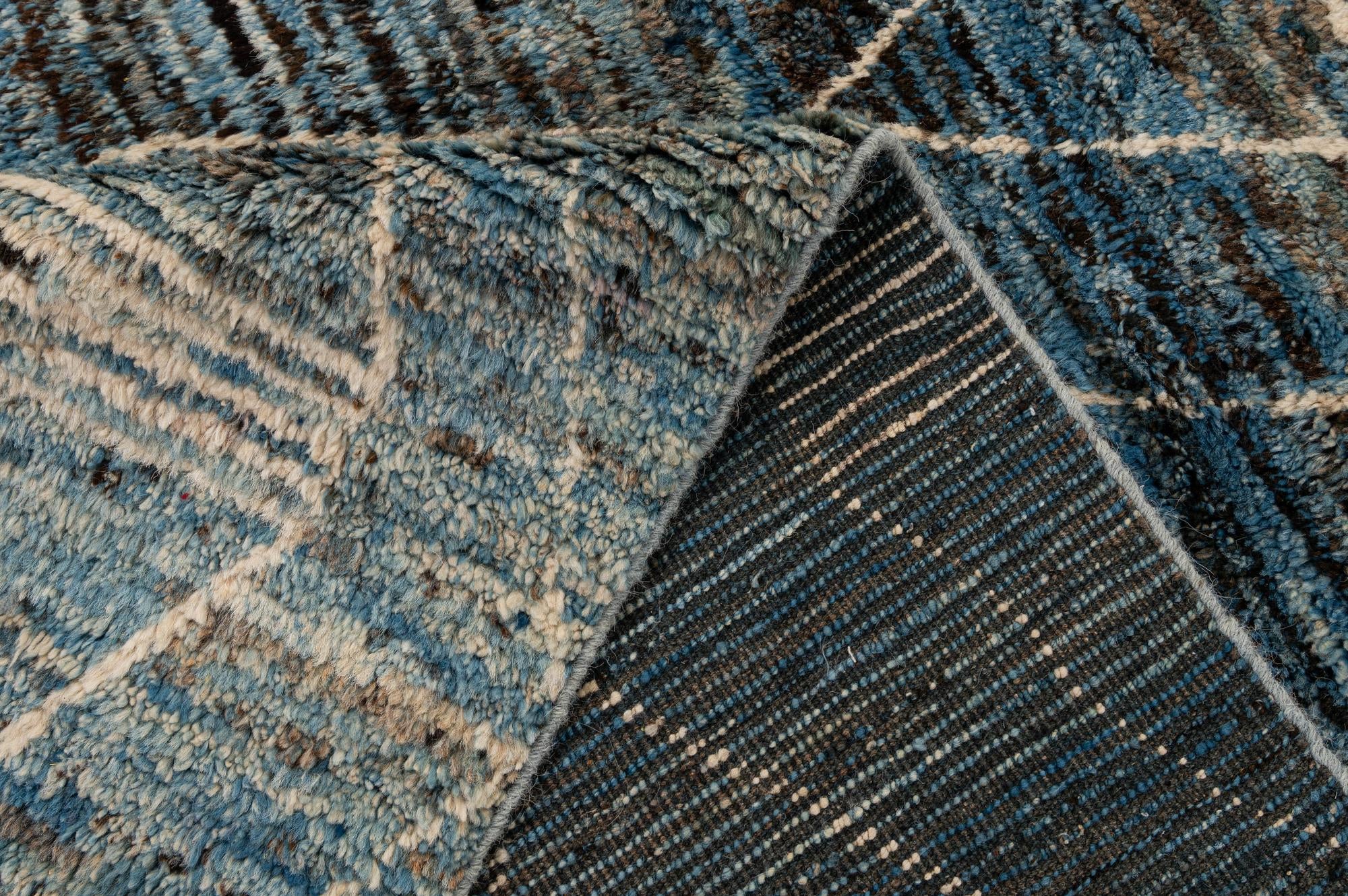 6' 6 x 9' 9 Hand Knotted Moroccan Wool Rug