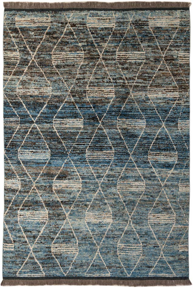 Detail image of 6' 6 x 9' 9 Hand Knotted Moroccan Wool Rug