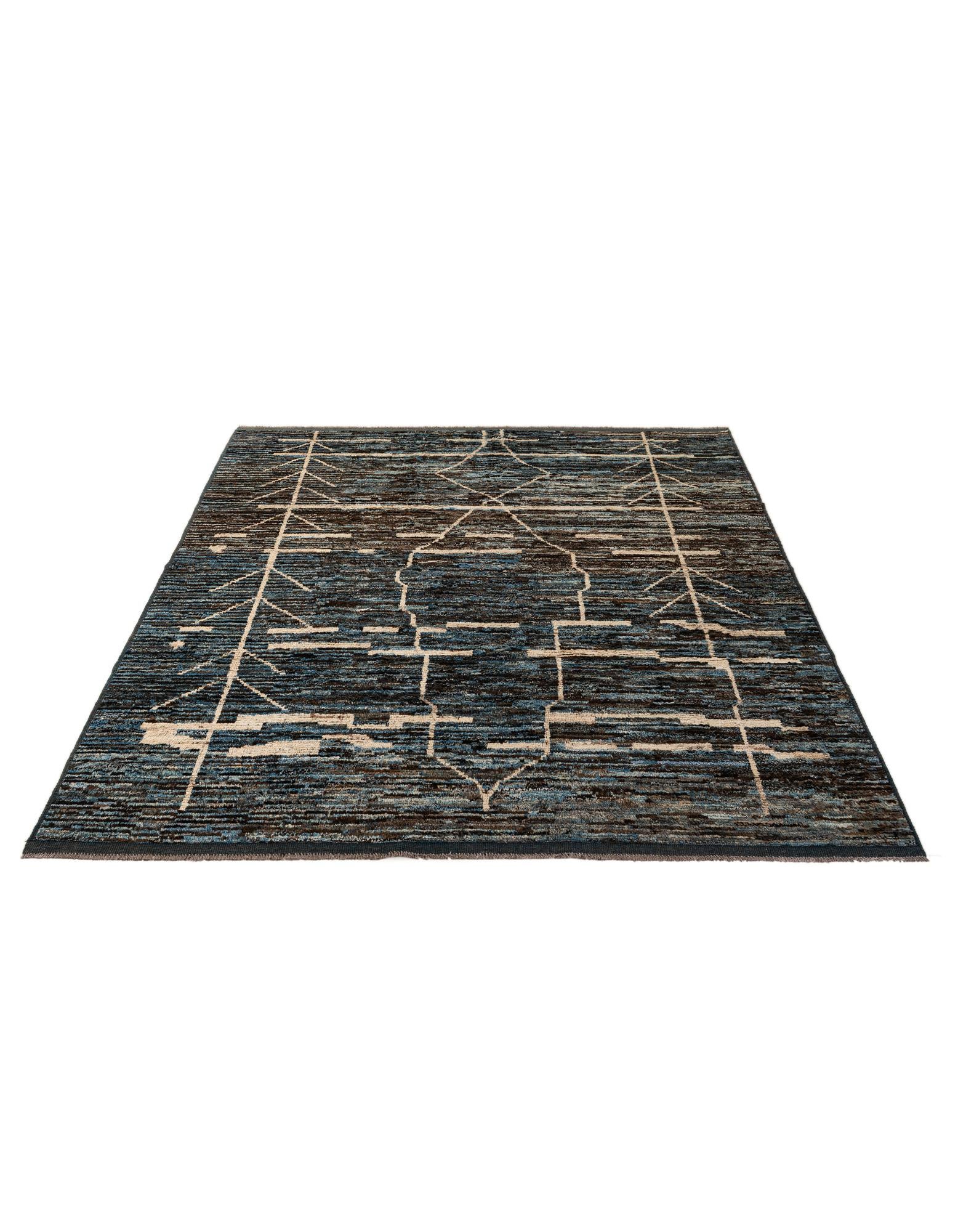 8' 5 x 10' Hand Knotted Moroccan Wool Rug