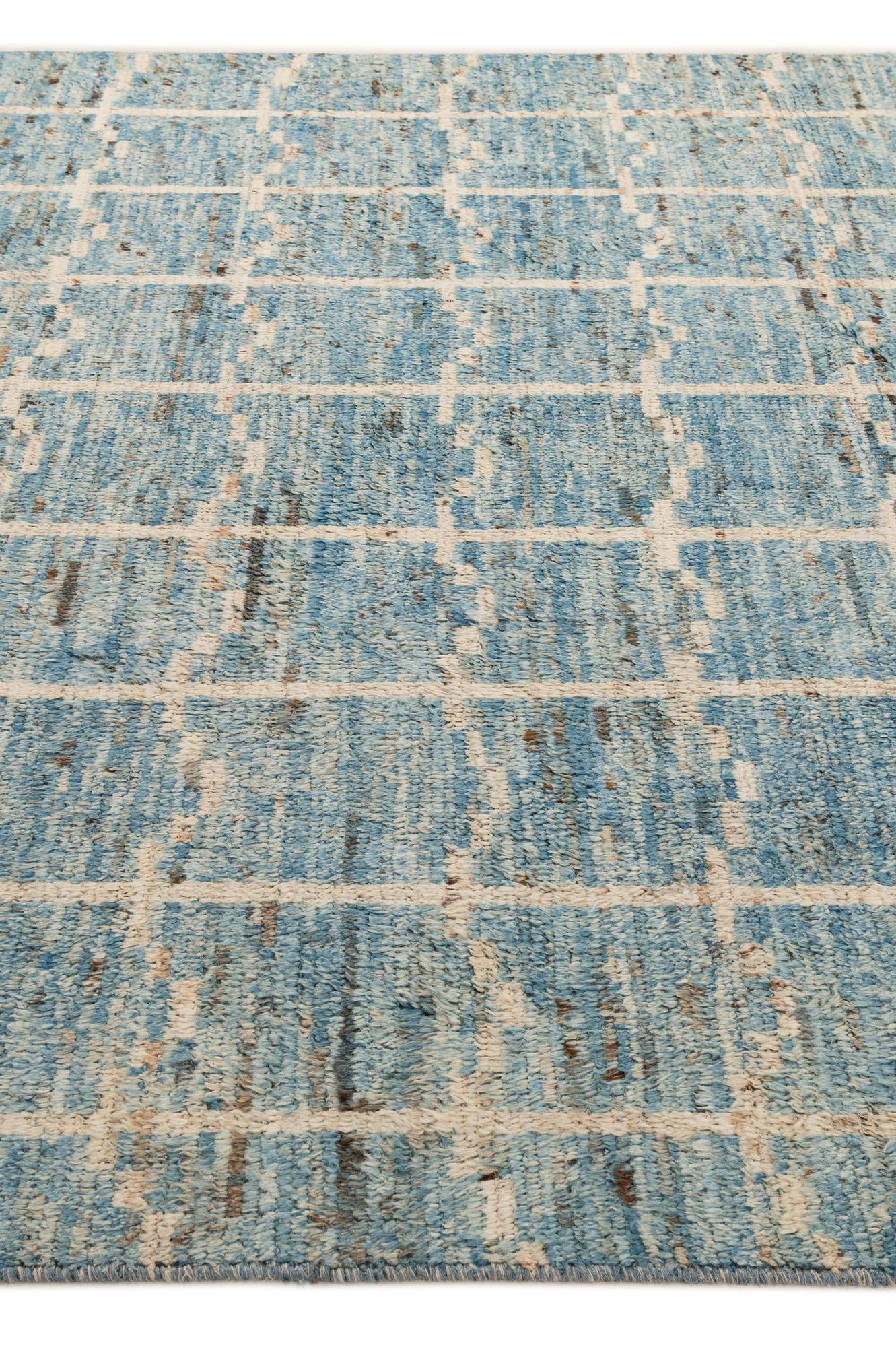 8' 1 x 9' 7 Hand Knotted Moroccan Wool Rug