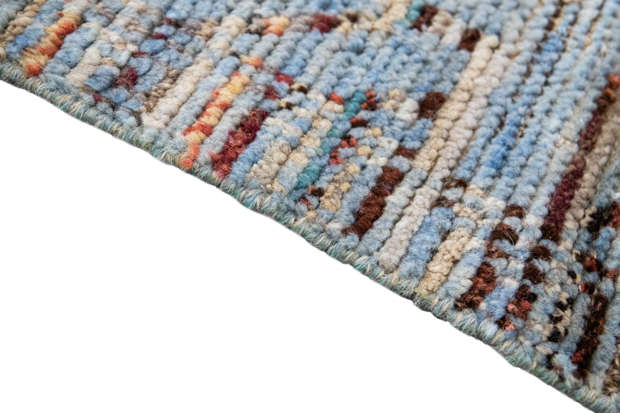 13' 2 x 15' 4 Hand Knotted Moroccan Wool Rug