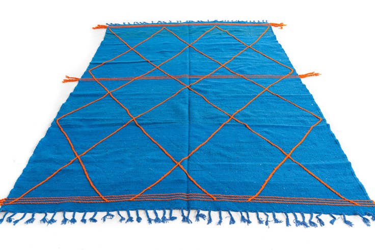 Detail image of 6' 4 x 9' 9 Hand Knotted Moroccan Wool Rug