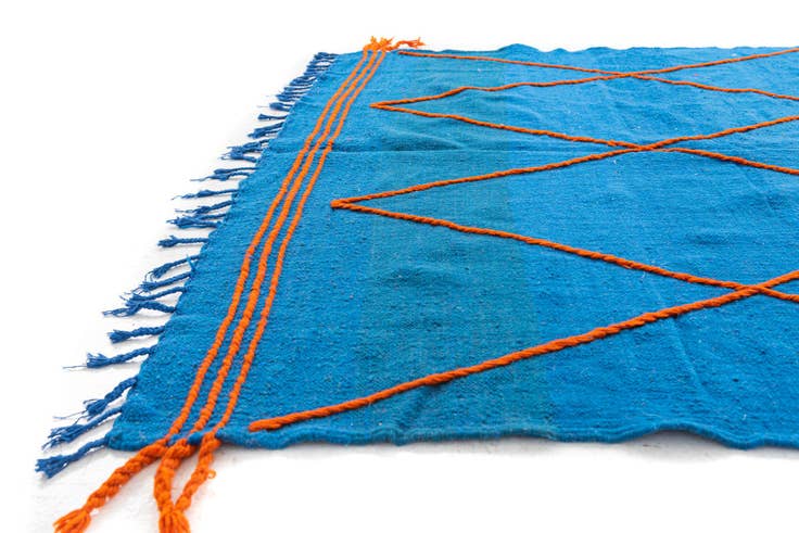 Detail image of 6' 4 x 9' 9 Hand Knotted Moroccan Wool Rug