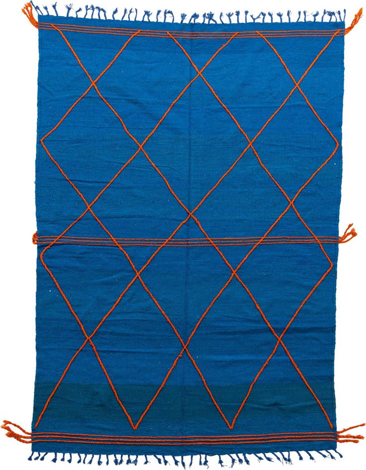 Detail image of 6' 4 x 9' 9 Hand Knotted Moroccan Wool Rug