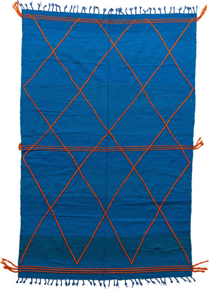 Detail image of 6' 4 x 9' 9 Hand Knotted Moroccan Wool Rug