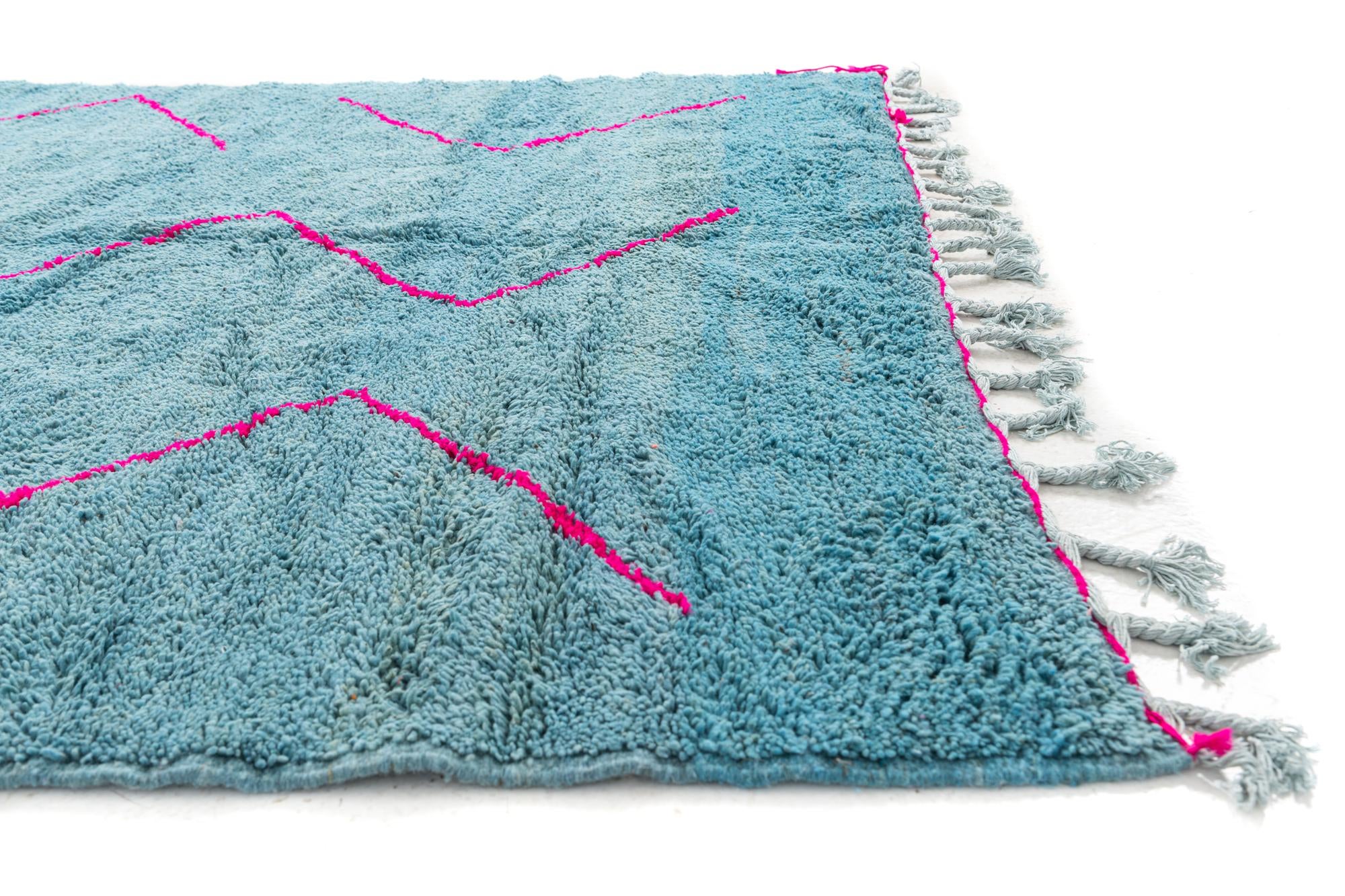 6' 9 x 9' Hand Knotted Moroccan Wool Rug