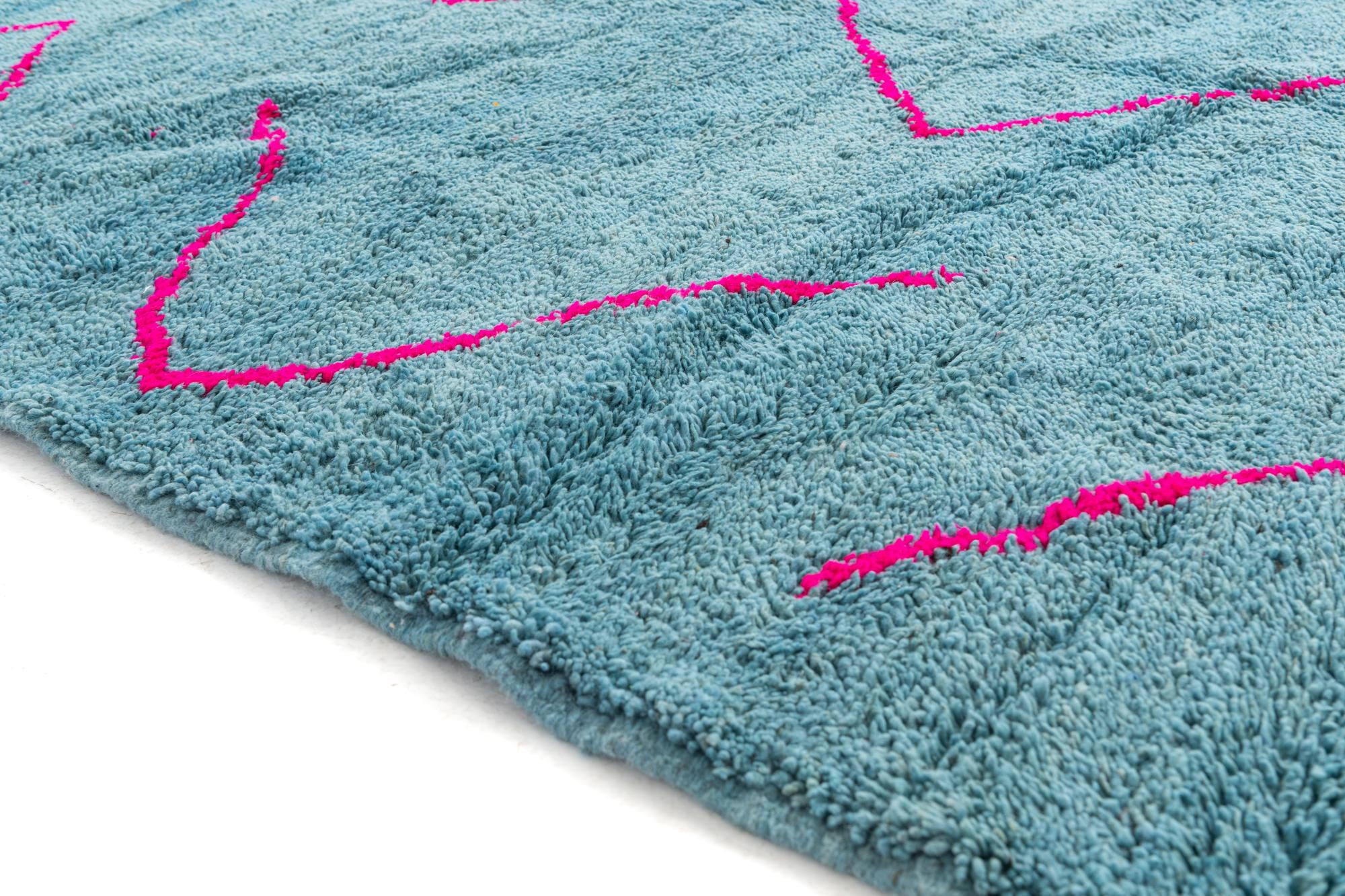 6' 9 x 9' Hand Knotted Moroccan Wool Rug