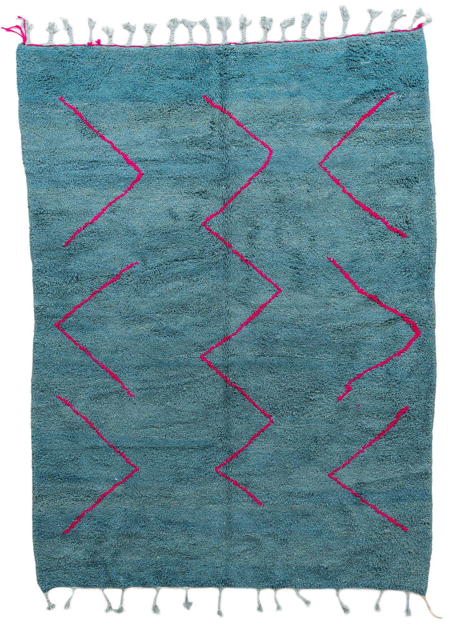 6' 9 x 9' Hand Knotted Moroccan Wool Rug