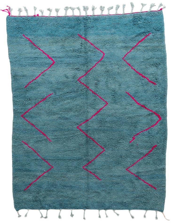 Detail image of 6' 9 x 9' Hand Knotted Moroccan Wool Rug