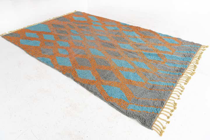 6' 8 x 9' 9 Hand Knotted Moroccan Wool Rug