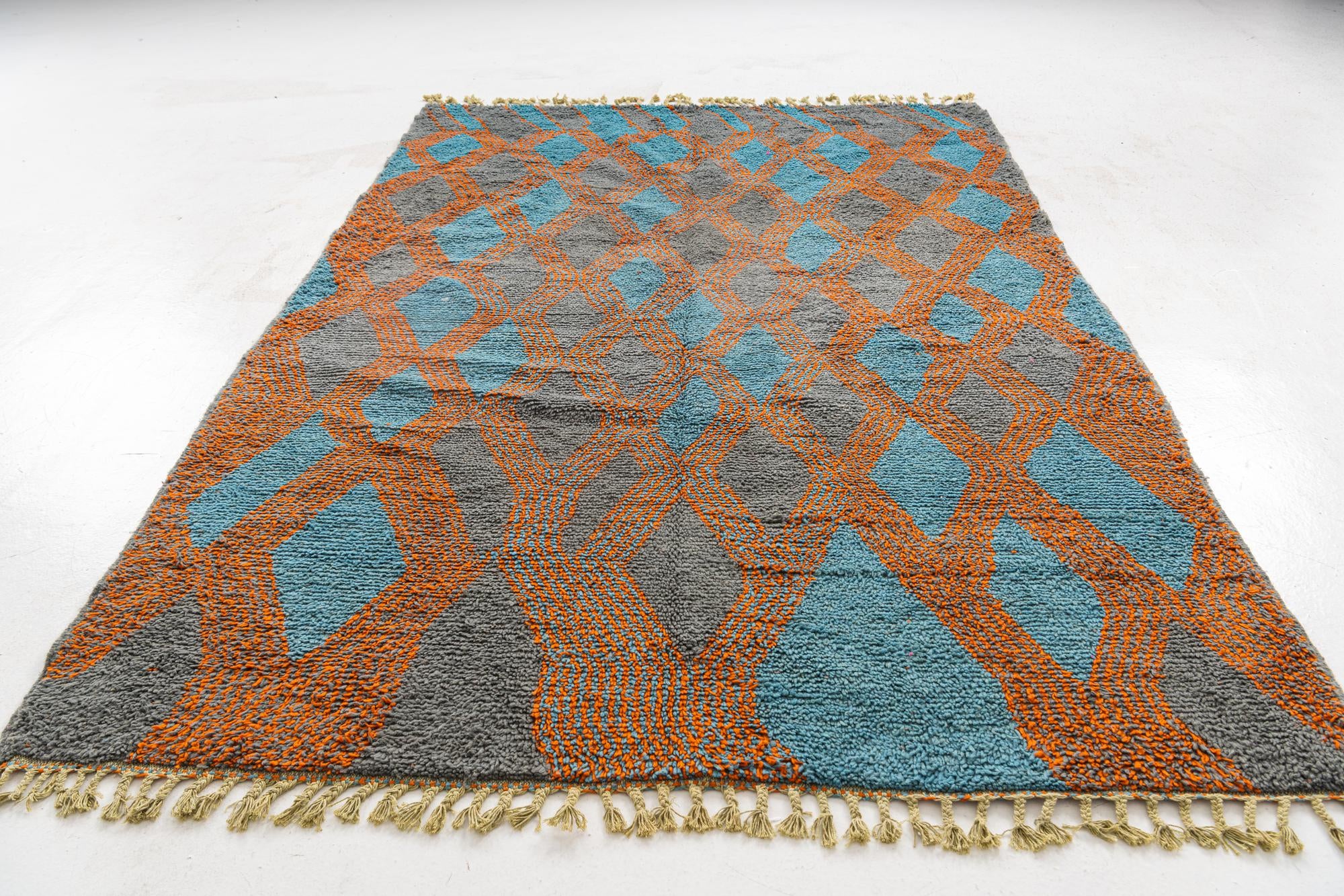 6' 8 x 9' 9 Hand Knotted Moroccan Wool Rug