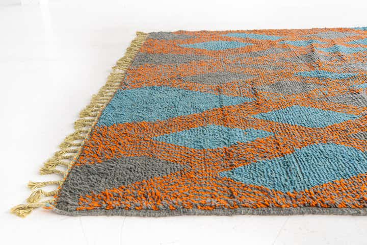 6' 8 x 9' 9 Hand Knotted Moroccan Wool Rug