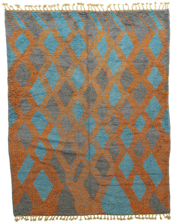 Detail image of 6' 8 x 9' 9 Hand Knotted Moroccan Wool Rug