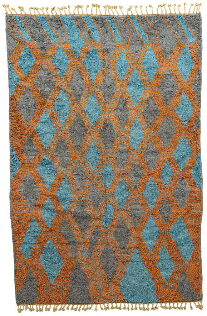 6' 8 x 9' 9 Hand Knotted Moroccan Wool Rug