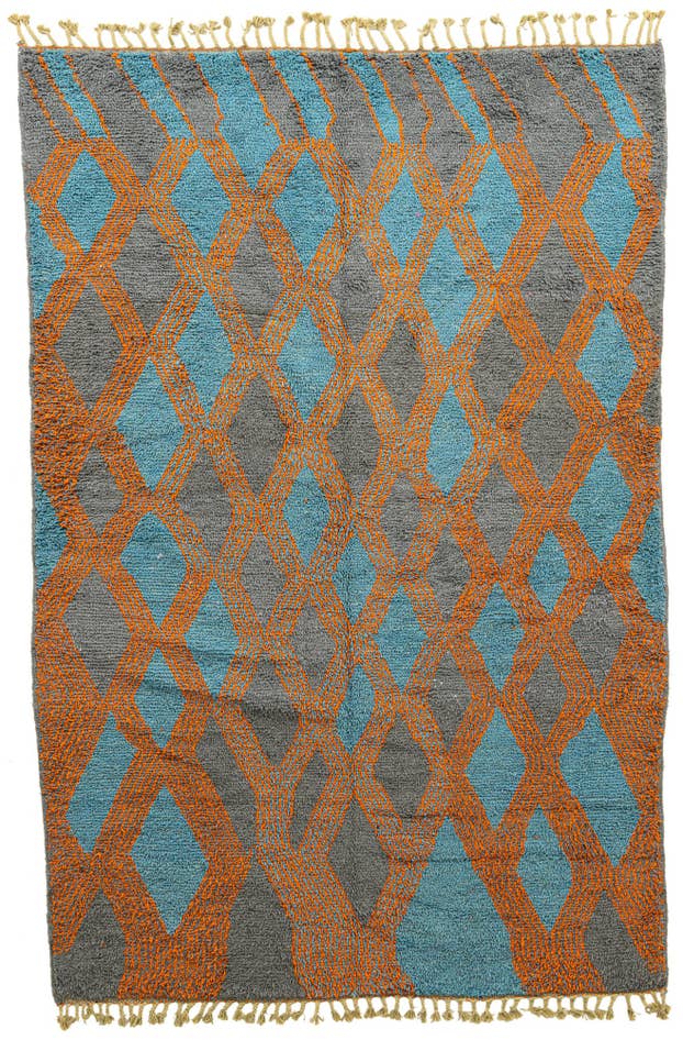 Detail image of 6' 8 x 9' 9 Hand Knotted Moroccan Wool Rug