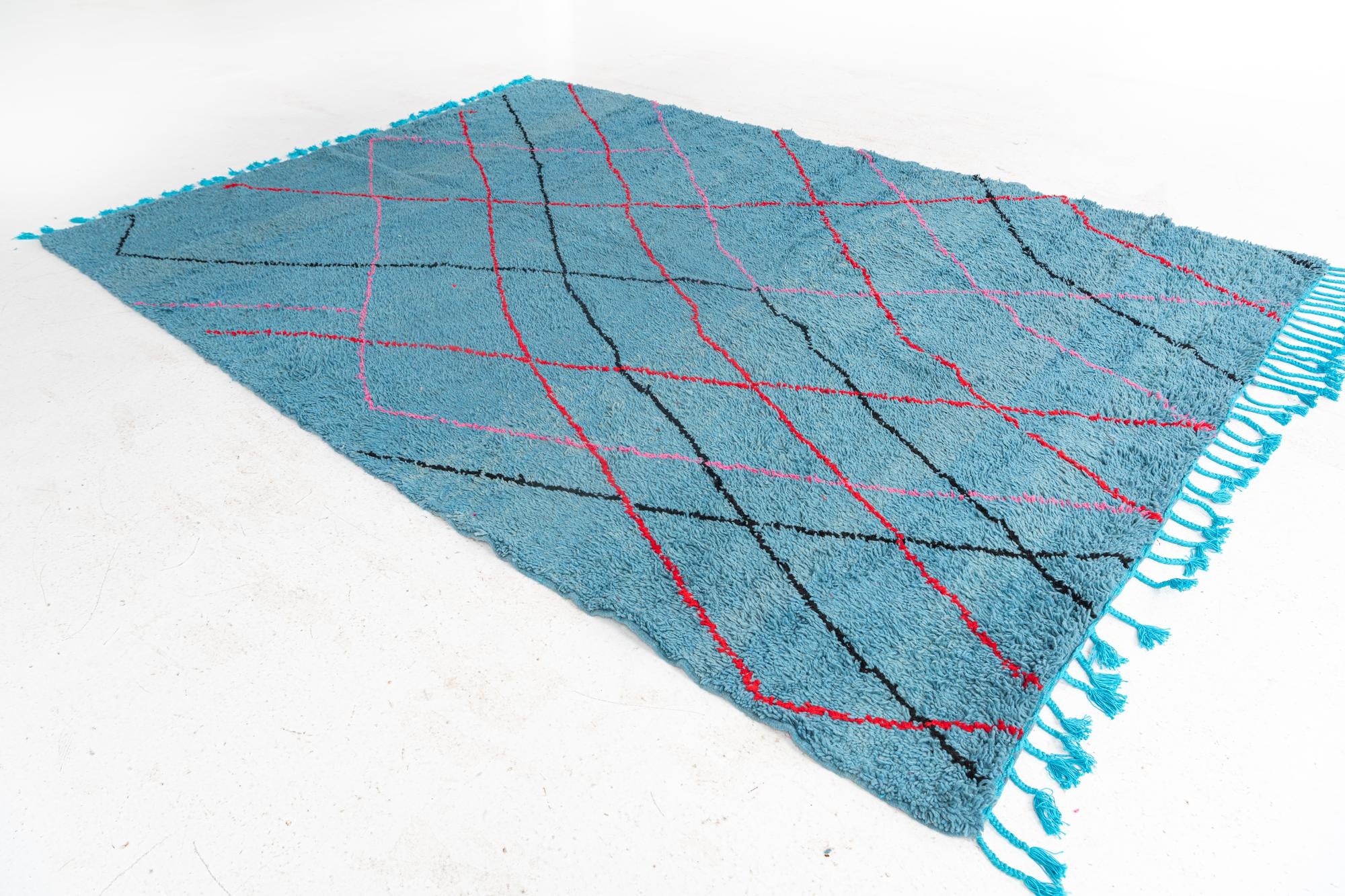 6' 10 x 10' Hand Knotted Moroccan Wool Rug