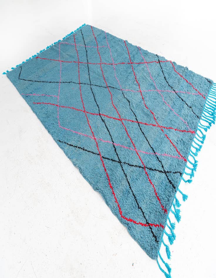 Detail image of 6' 10 x 10'  Hand Knotted Moroccan Wool Rug