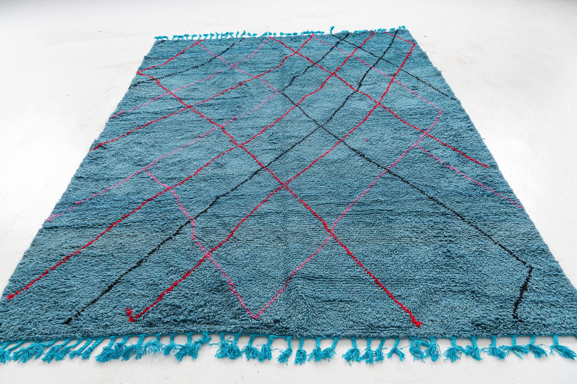 6' 10 x 10' Hand Knotted Moroccan Wool Rug