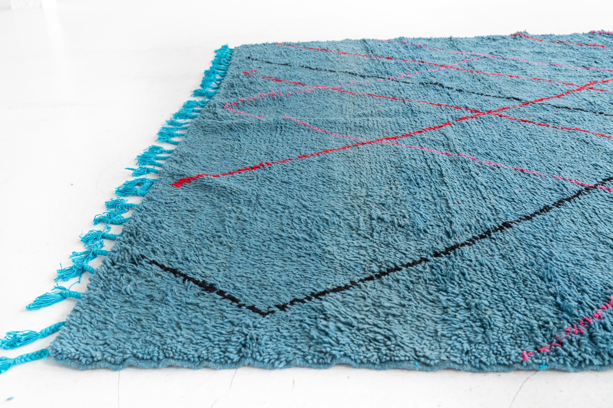 6' 10 x 10' Hand Knotted Moroccan Wool Rug