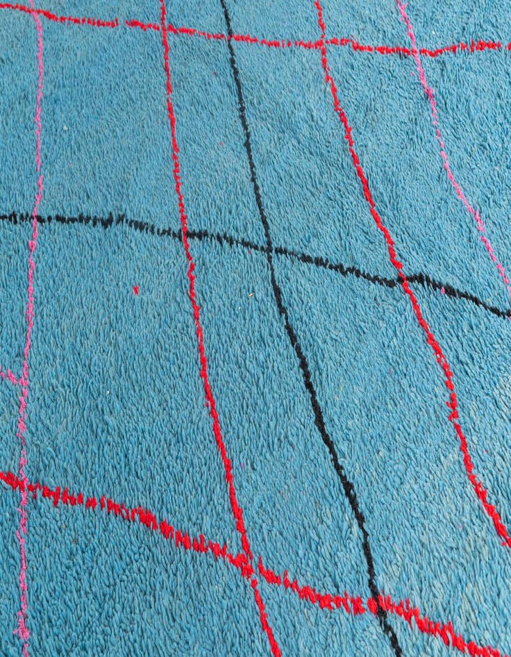 Detail image of 6' 10 x 10'  Hand Knotted Moroccan Wool Rug