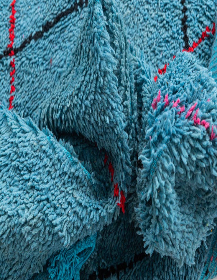 Detail image of 6' 10 x 10'  Hand Knotted Moroccan Wool Rug