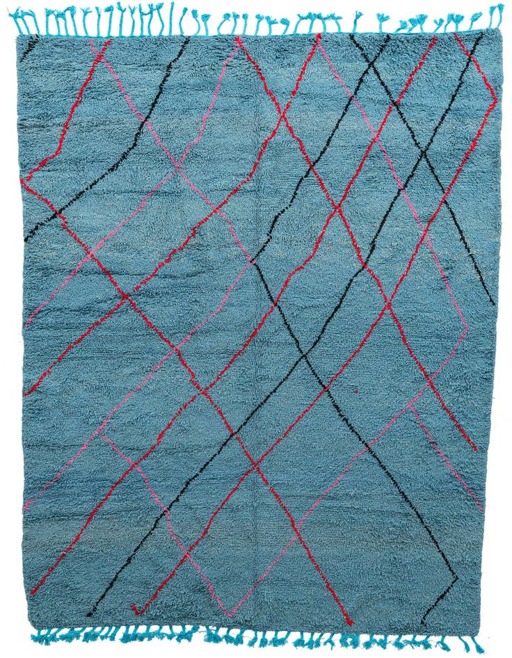 Detail image of 6' 10 x 10' Hand Knotted Moroccan Wool Rug