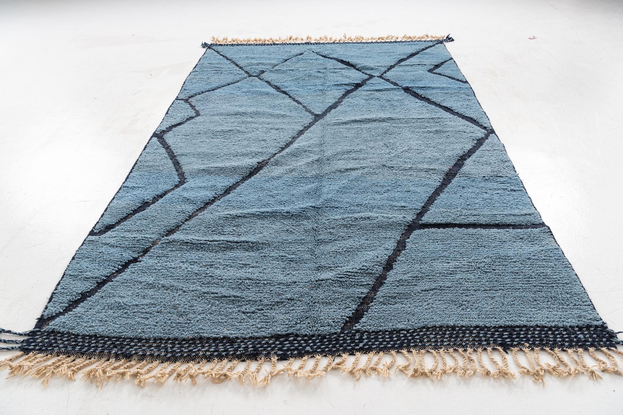 6' 5 x 10' 5 Hand Knotted Moroccan Wool Rug