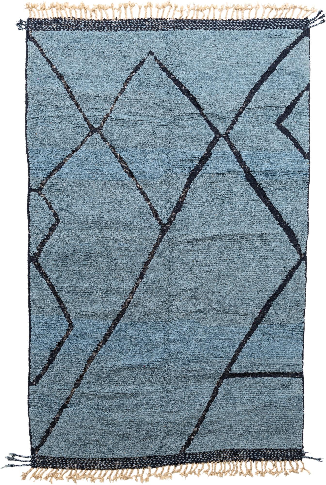 6' 5 x 10' 5 Hand Knotted Moroccan Wool Rug