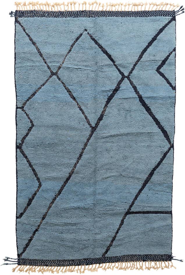 Detail image of 6' 5 x 10' 5 Hand Knotted Moroccan Wool Rug
