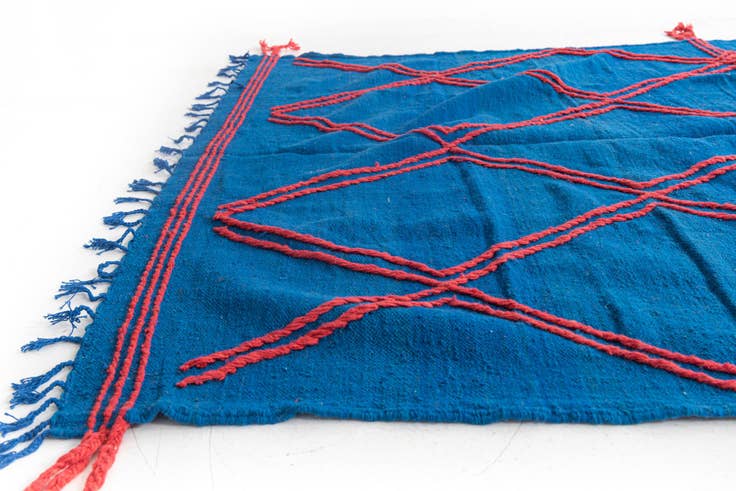 Detail image of 6' 2 x 9' 8 Hand Knotted Moroccan Wool Rug