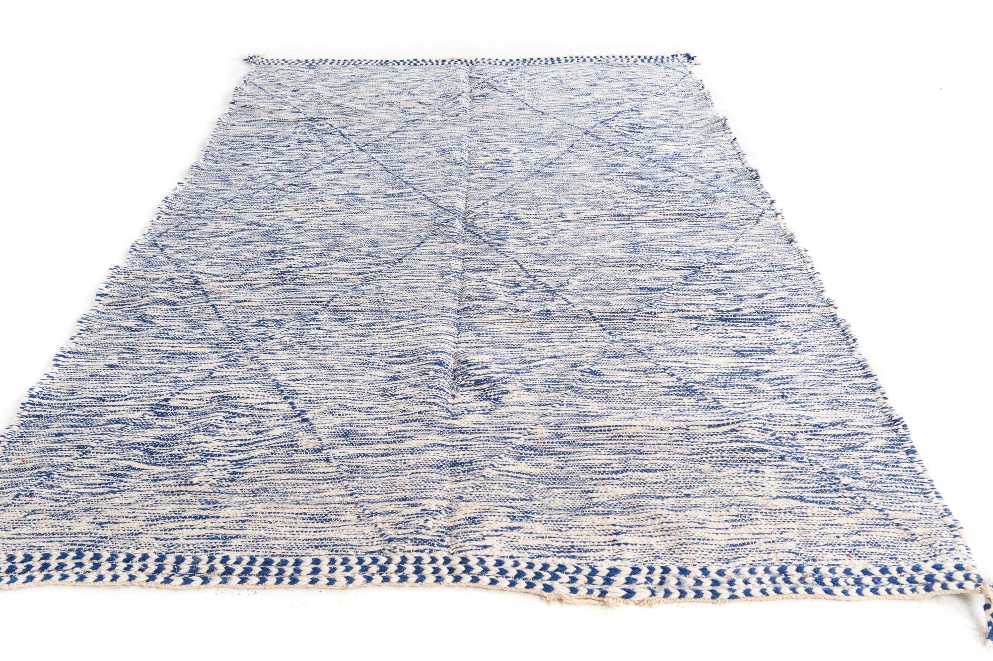 6' 10 x 9' 5 Hand Knotted Moroccan Wool Rug