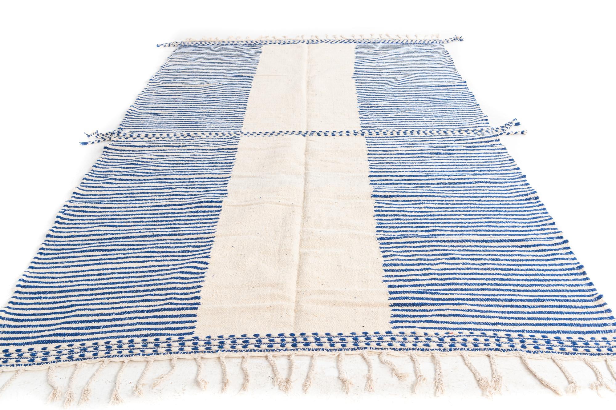 7' x 10' 6 Hand Knotted Moroccan Wool Rug