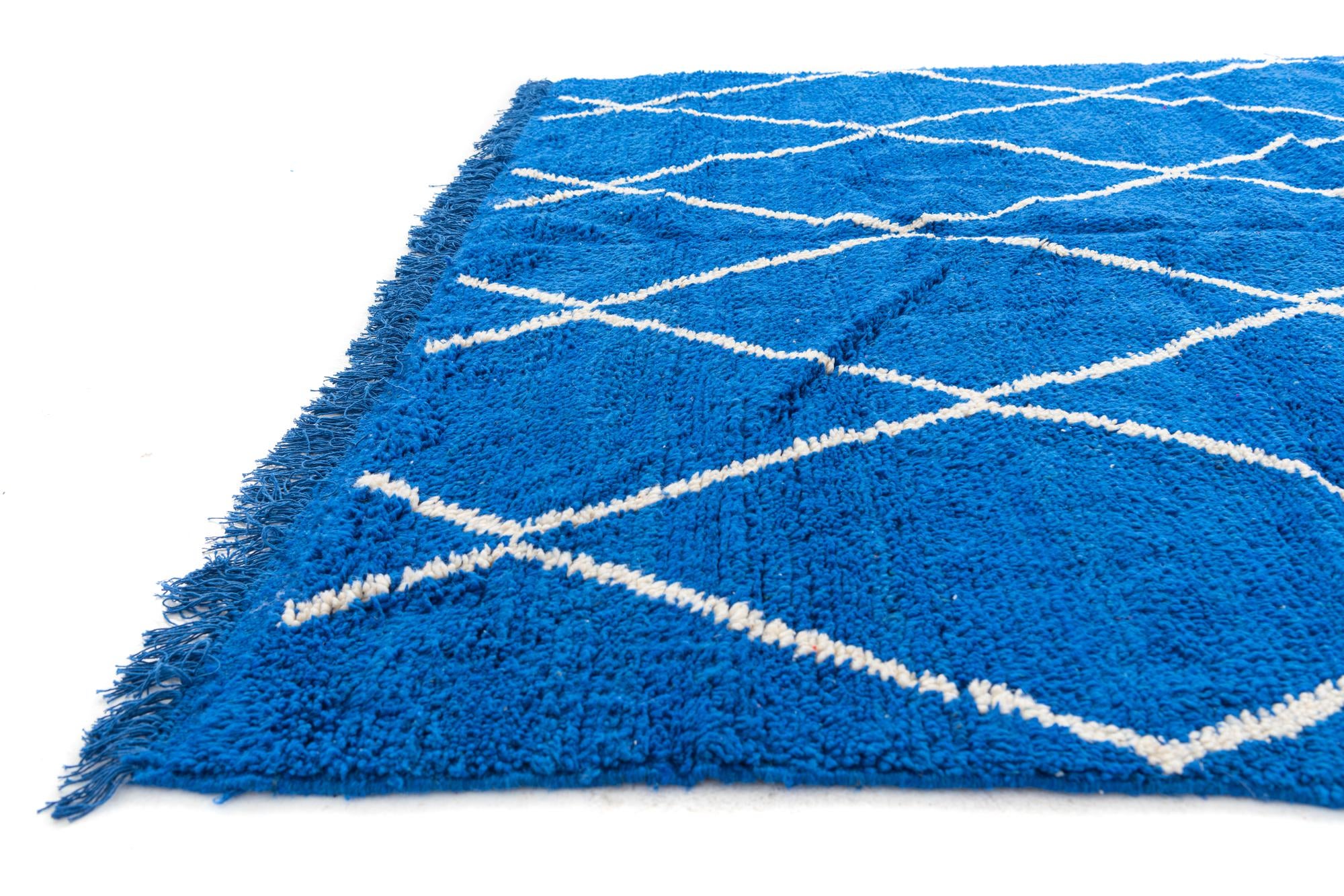 6' 8 x 9' 8 Hand Knotted Moroccan Wool Rug