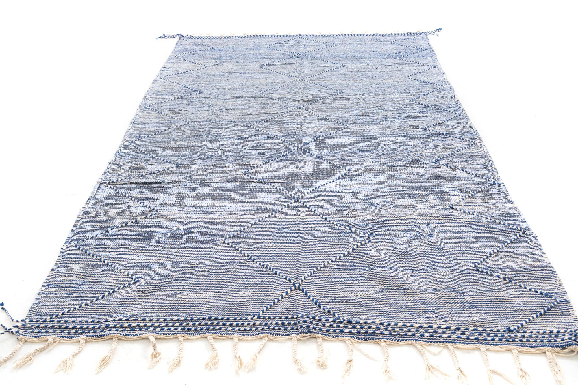 6' 2 x 10' 3 Hand Knotted Moroccan Wool Rug