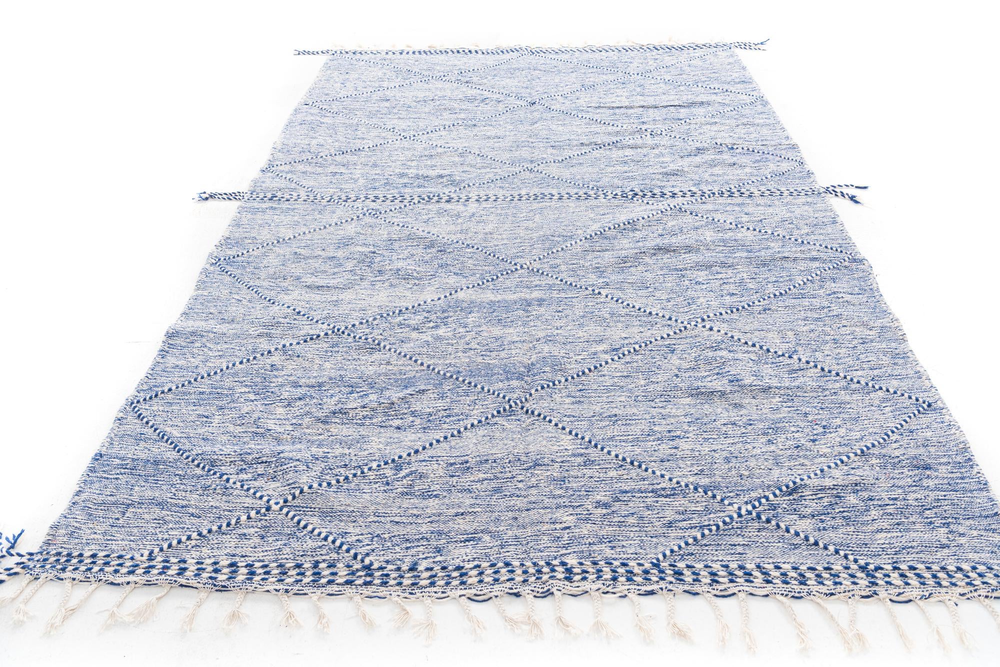 6' 7 x 10' Hand Knotted Moroccan Wool Rug