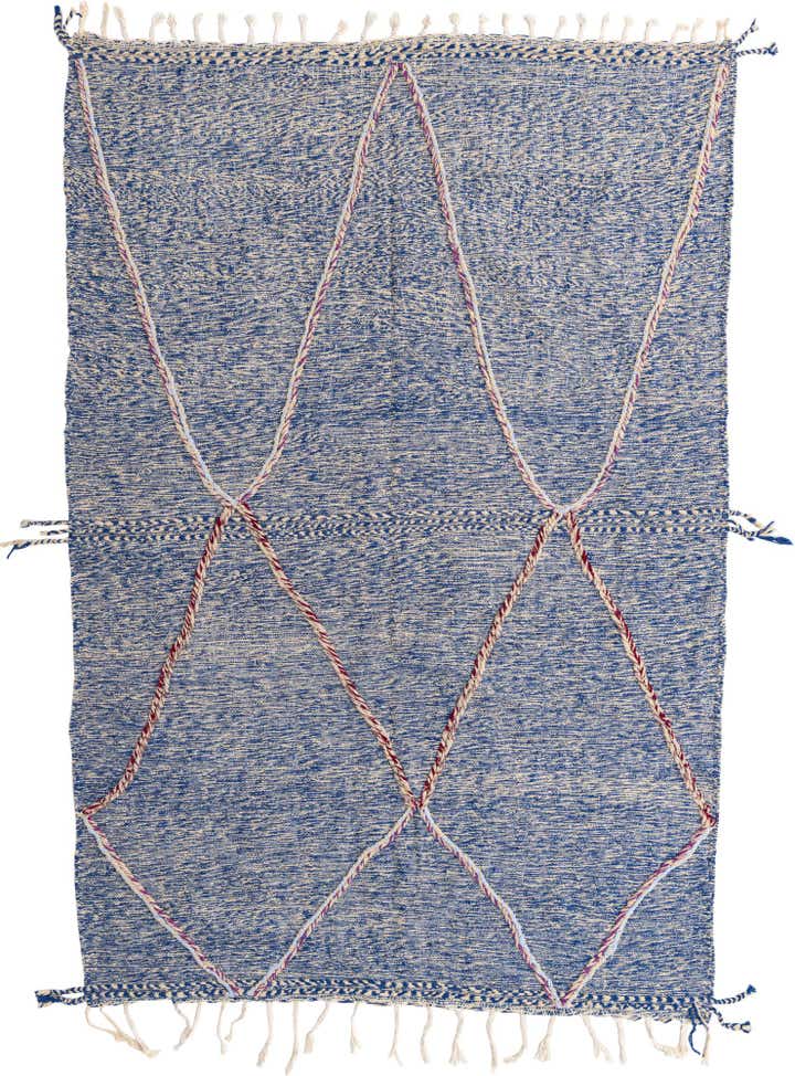 6' 7 x 9' 6 Hand Knotted Moroccan Wool Rug