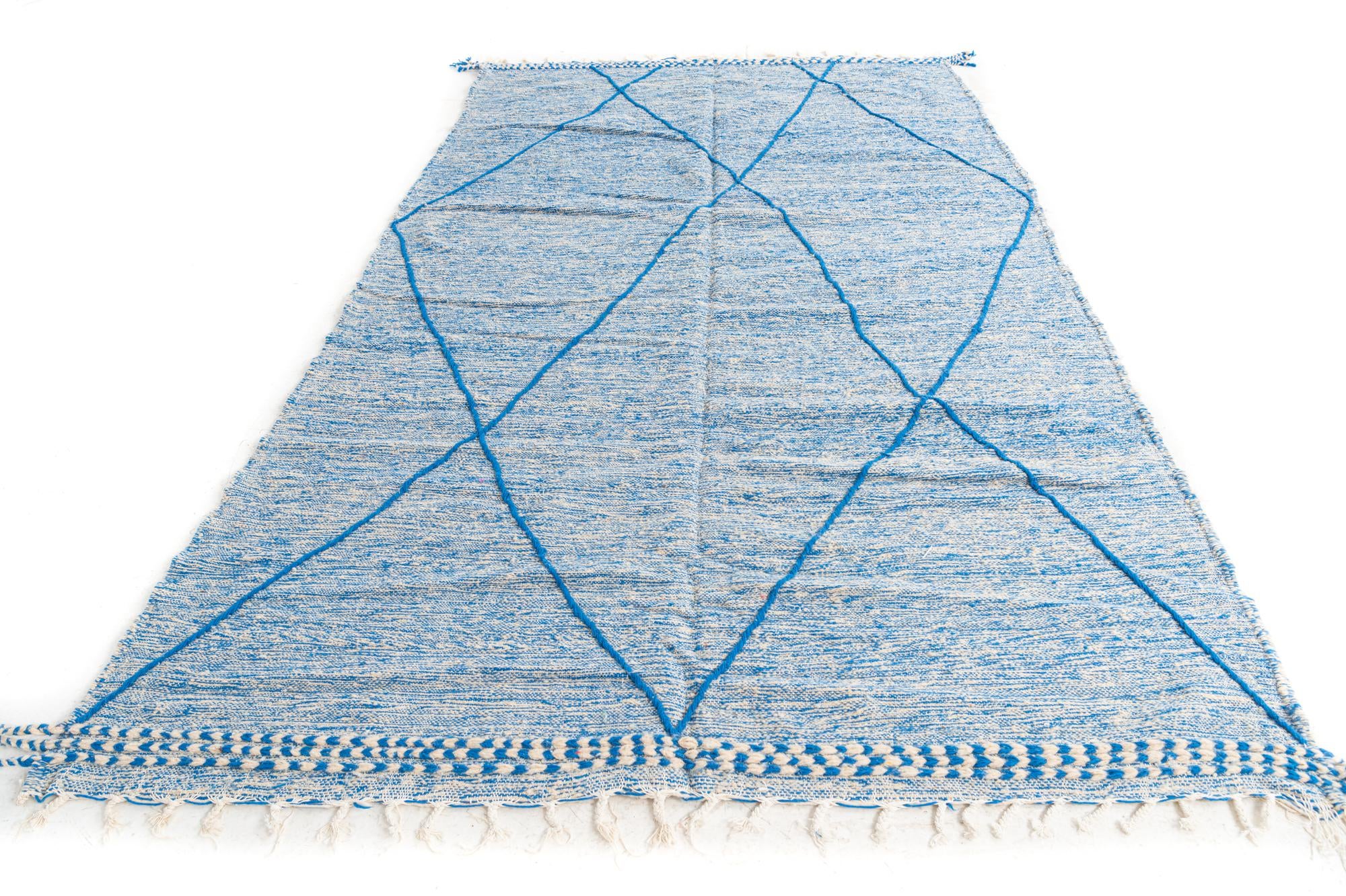 6' 2 x 10' 5 Hand Knotted Moroccan Wool Rug