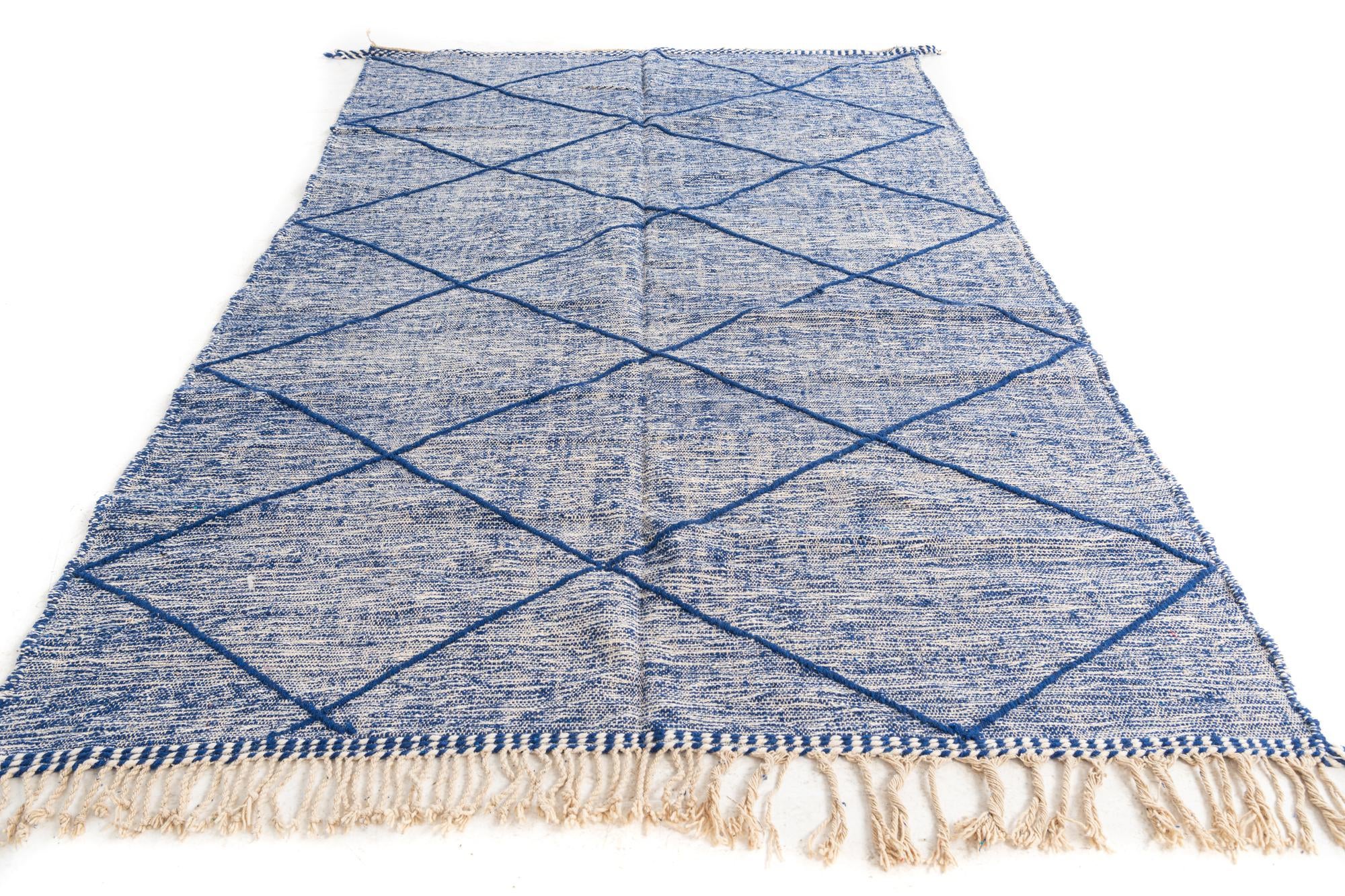 6' 5 x 10' 2 Hand Knotted Moroccan Wool Rug