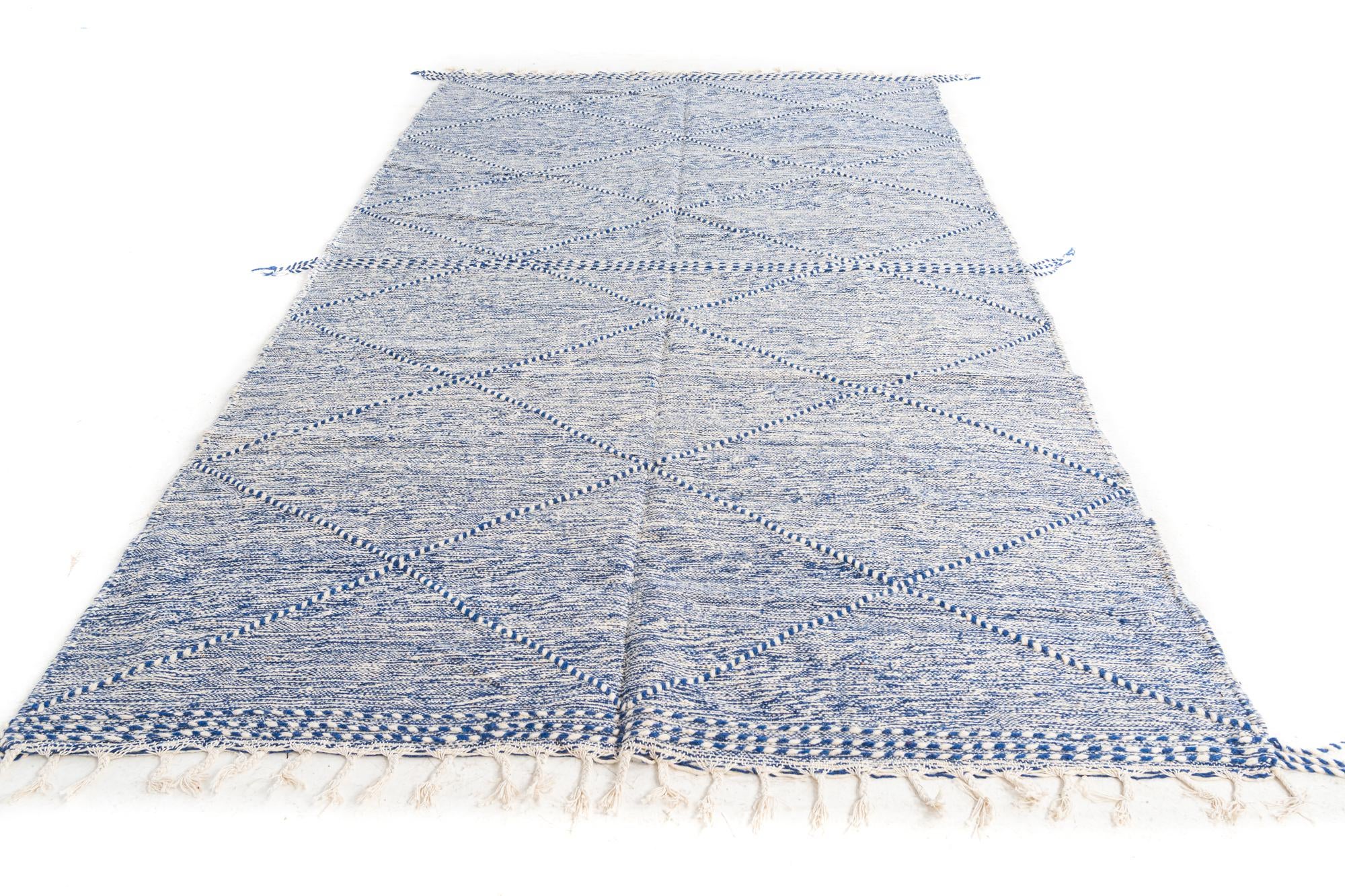 6' 3 x 10' 5 Hand Knotted Moroccan Wool Rug