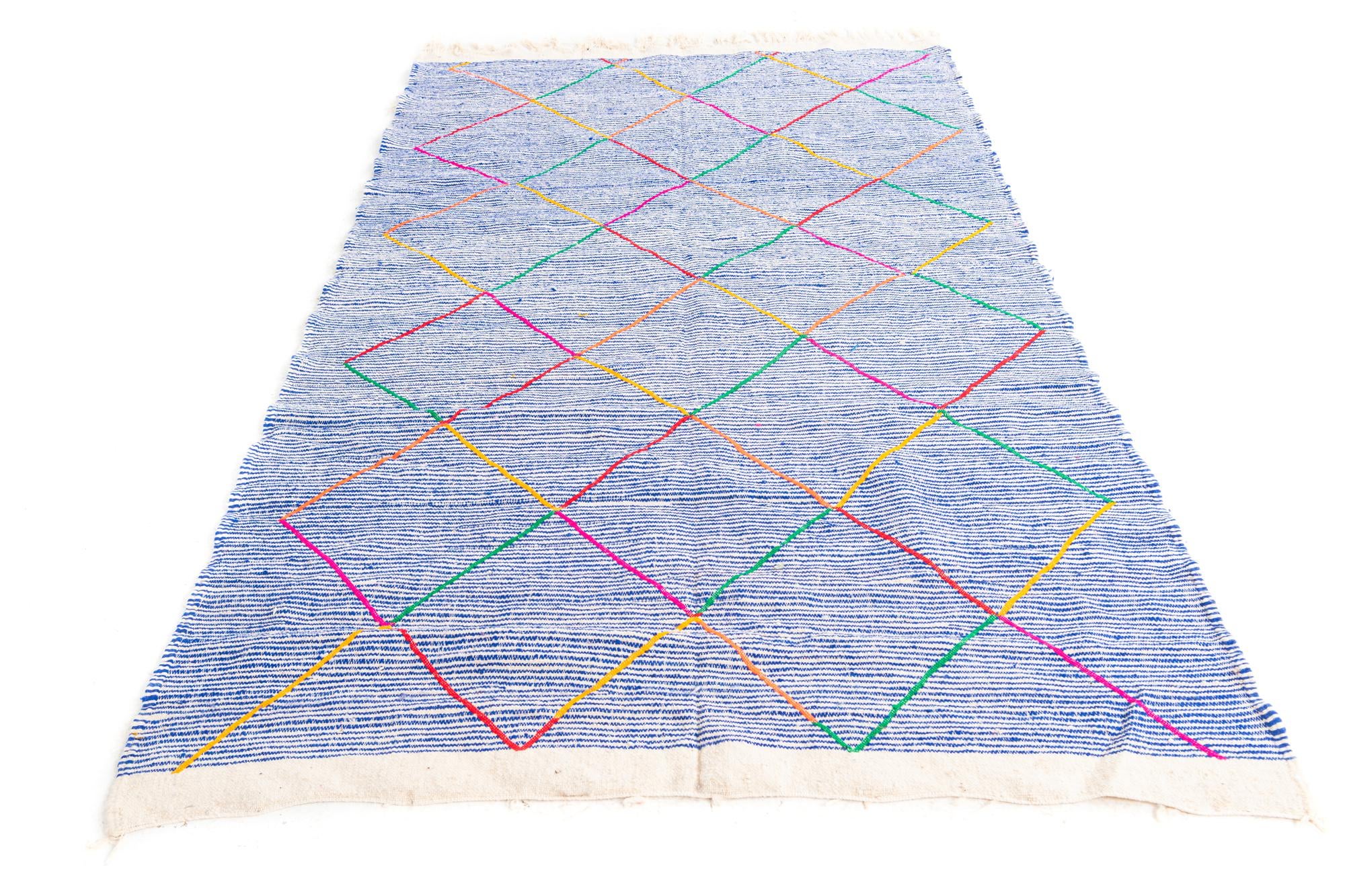4' 8 x 8' Hand Knotted Moroccan Wool Rug