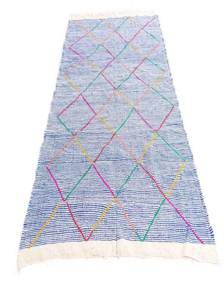 Detail image of 4' 8 x 8'  Hand Knotted Moroccan Wool Rug