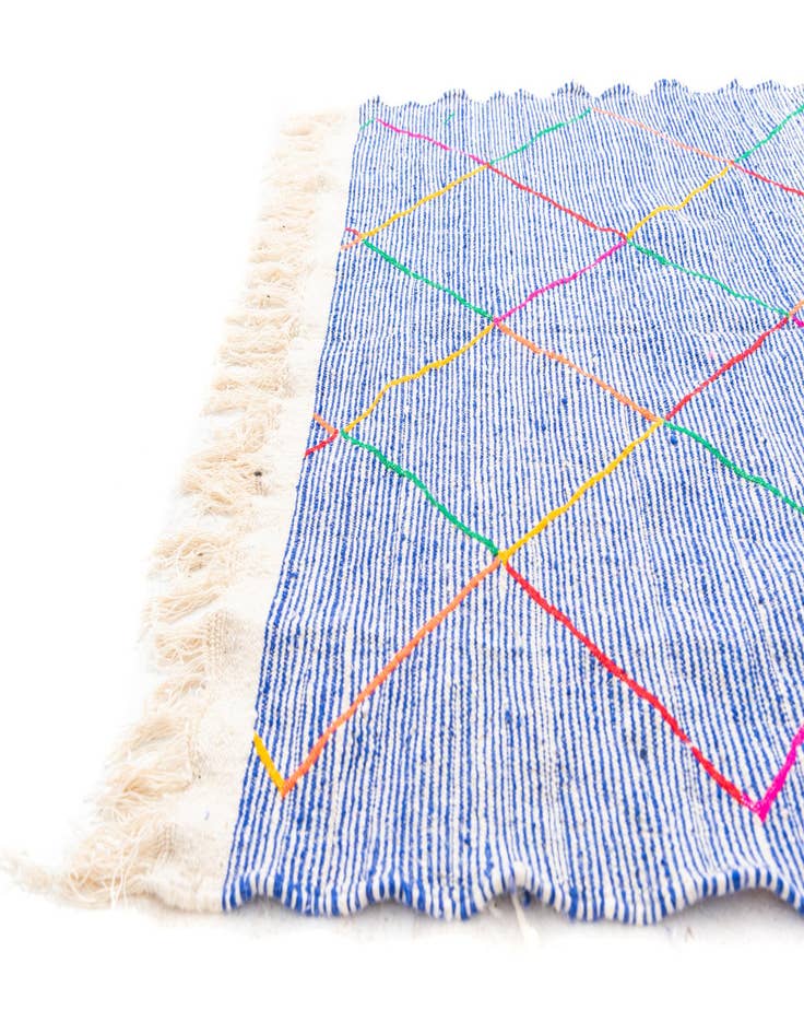 Detail image of 4' 8 x 8'  Hand Knotted Moroccan Wool Rug