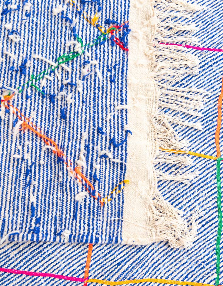 Detail image of 4' 8 x 8'  Hand Knotted Moroccan Wool Rug