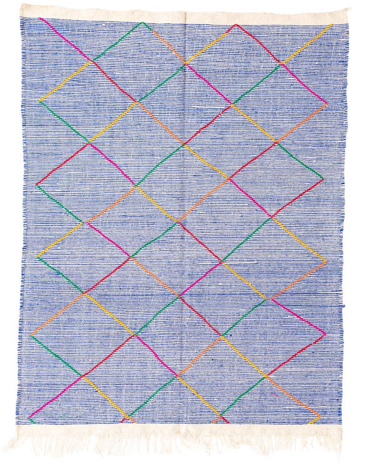 Detail image of 4' 8 x 8' Hand Knotted Moroccan Wool Rug