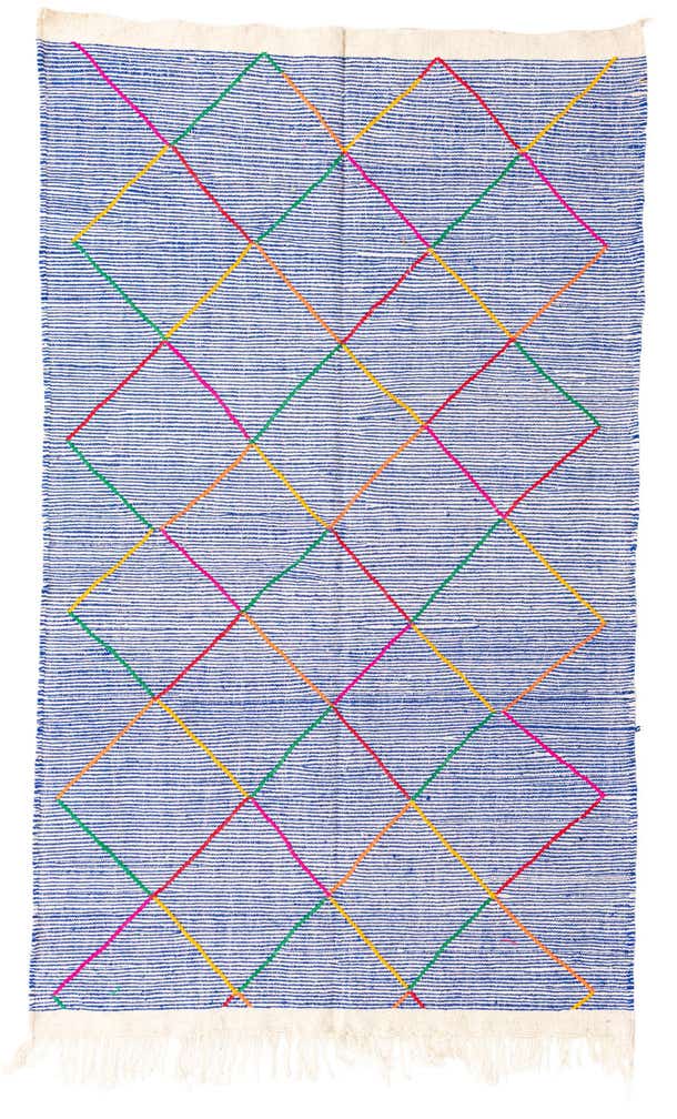 4' 8 x 8' Hand Knotted Moroccan Wool Rug