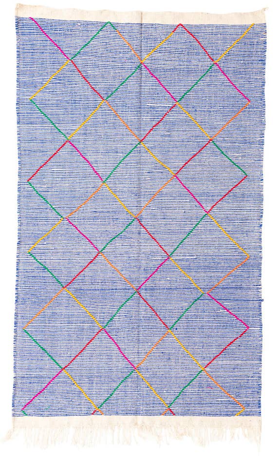 Detail image of 4' 8 x 8' Hand Knotted Moroccan Wool Rug